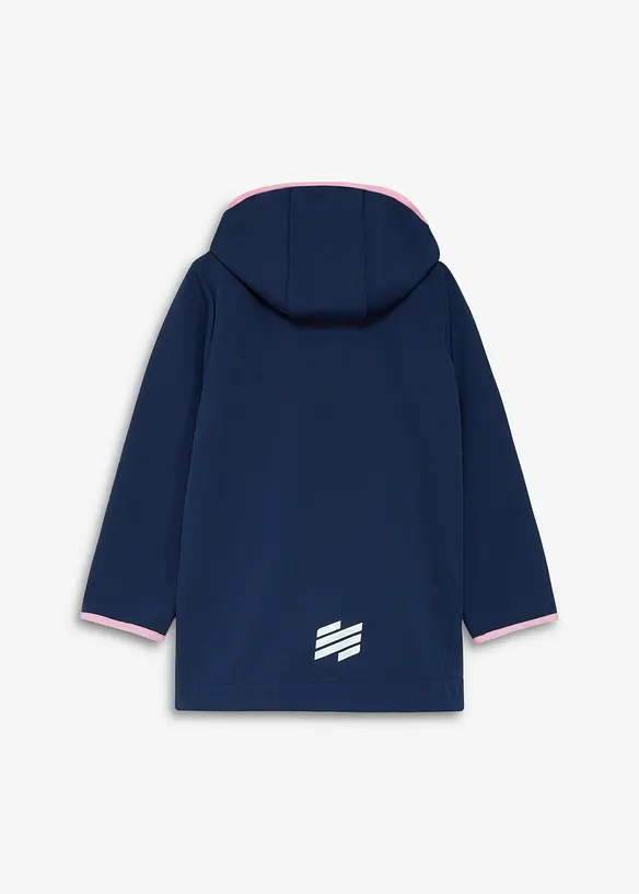 Lurchi Softshelljacke mit Kontrastdetails in blau von hinten - Lurchi