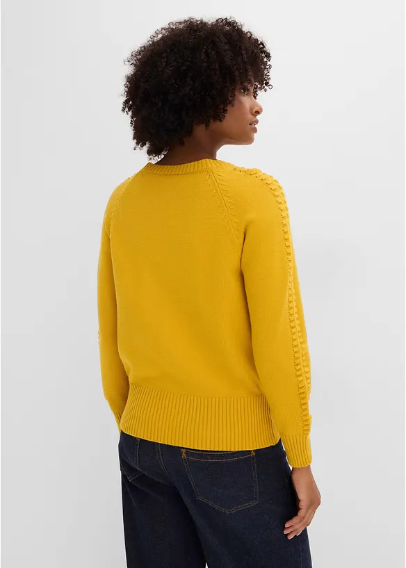 Pullover aus feinem Viskose-Mix in gelb von hinten (im Anschnitt) - bonprix Pullover aus feinem Viskose-Mix in gelb von hinten (im Anschnitt) - bonprix