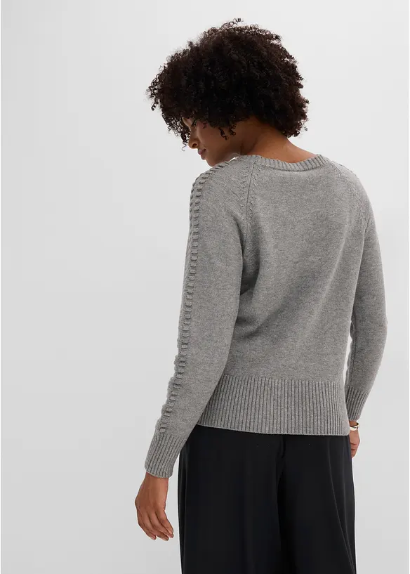 Pullover aus feinem Viskose-Mix in grau von hinten (im Anschnitt) - bonprix Pullover aus feinem Viskose-Mix in grau von hinten (im Anschnitt) - bonprix