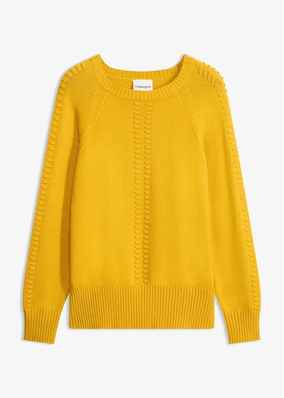 Pullover aus feinem Viskose-Mix in gelb von vorne - bonprix Pullover aus feinem Viskose-Mix in gelb von vorne - bonprix