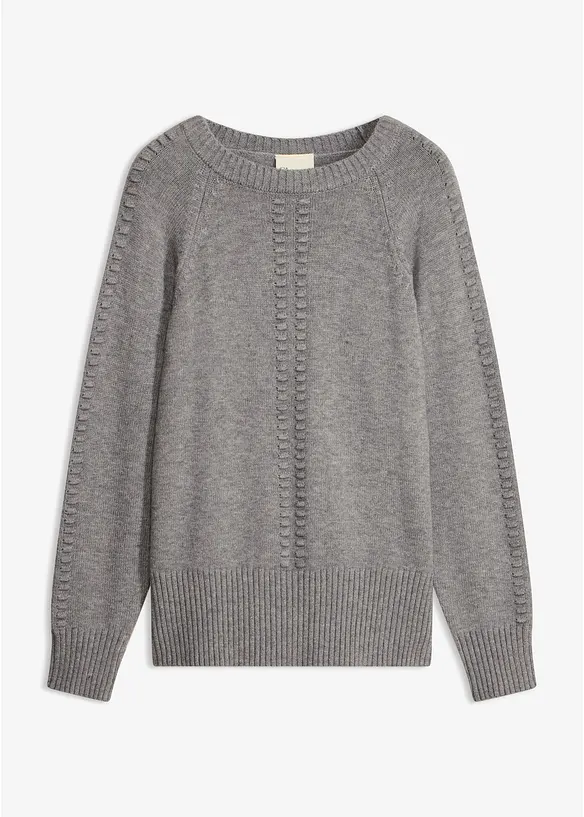 Pullover aus feinem Viskose-Mix in grau von vorne - bonprix Pullover aus feinem Viskose-Mix in grau von vorne - bonprix