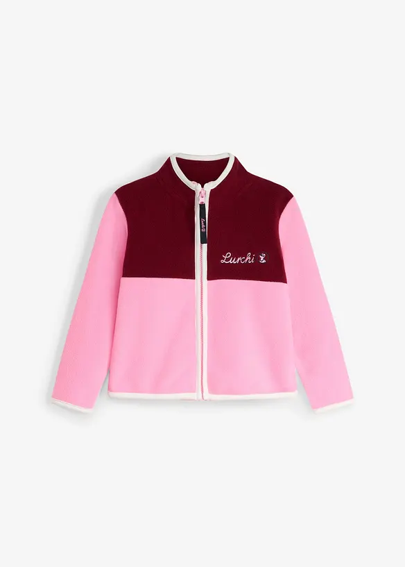 Lurchi Fleecejacke mit Kontrastdetails in rot von vorne - Lurchi