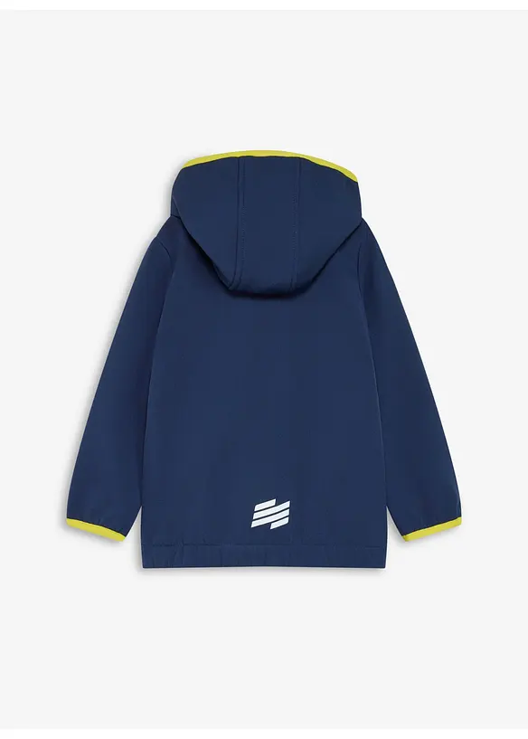 Lurchi Softshelljacke mit Kontrastdetails, wasserabweisend in blau von hinten - Lurchi