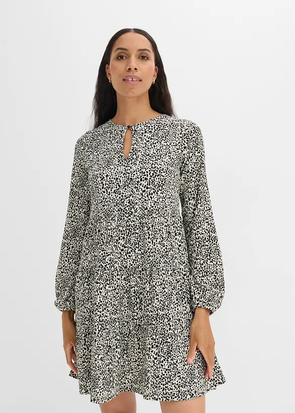 Langarm-Jerseykleid in weiß von vorne (Totalaufnahme) - bonprix Langarm-Jerseykleid in weiß von vorne (Totalaufnahme) - bonprix