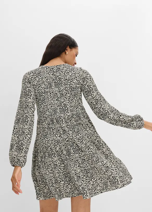 Langarm-Jerseykleid in weiß von hinten (Totalaufnahme) - bonprix Langarm-Jerseykleid in weiß von hinten (Totalaufnahme) - bonprix