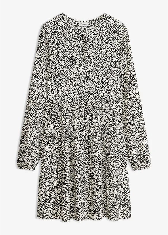 Langarm-Jerseykleid in weiß von vorne - bonprix Langarm-Jerseykleid in weiß von vorne - bonprix