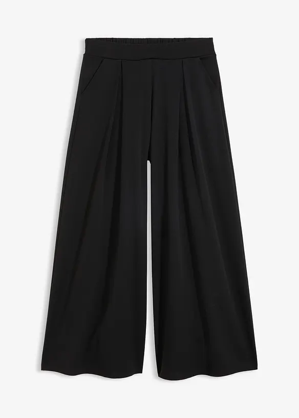 Schlupfhose mit Bundfalten in schwarz von vorne - bonprix Schlupfhose mit Bundfalten in schwarz von vorne - bonprix
