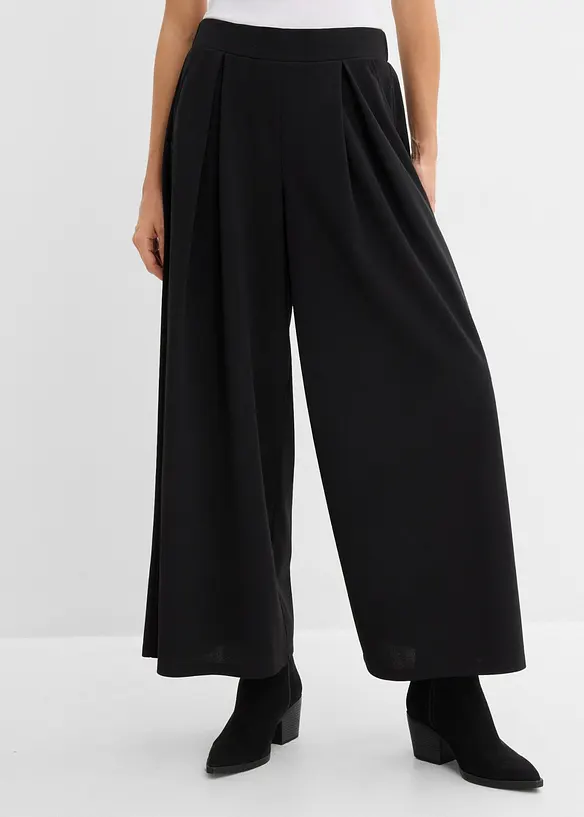 Schlupfhose mit Bundfalten in schwarz von vorne - bonprix Schlupfhose mit Bundfalten in schwarz von vorne - bonprix