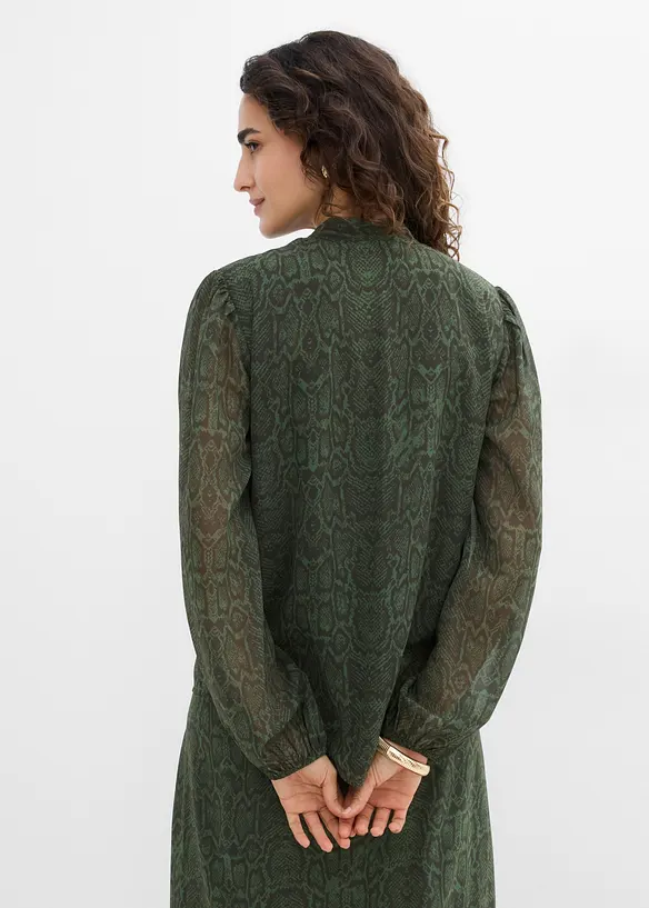 Bluse mit Spitzenverzierung in grün von hinten (im Anschnitt) - bonprix