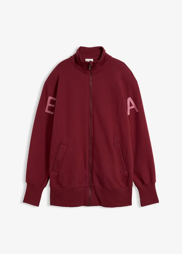 Sweatjacke aus elastischem Bio-Baumwoll-Mix in rot von vorne - bonprix Sweatjacke aus elastischem Bio-Baumwoll-Mix in rot von vorne - bonprix