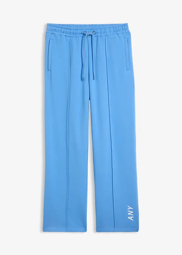 Sweathose aus elastischem Bio-Baumwoll-Mix in blau von vorne - bonprix