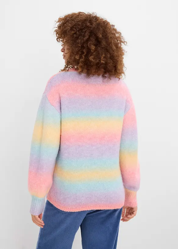 Boxy-Pullover in blau von hinten (im Anschnitt) - bonprix