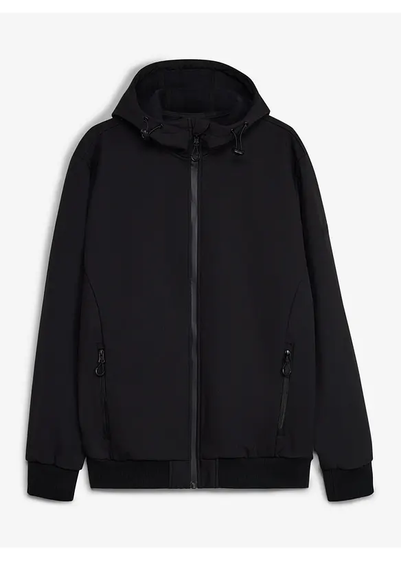 Wasserabweisende Softshelljacke in schwarz von vorne - bonprix