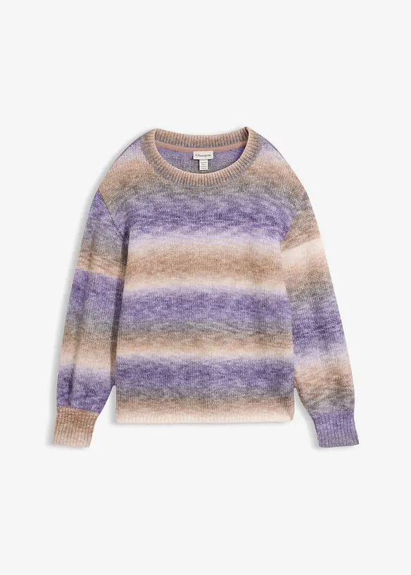 Boxy-Pullover in braun von vorne - bonprix