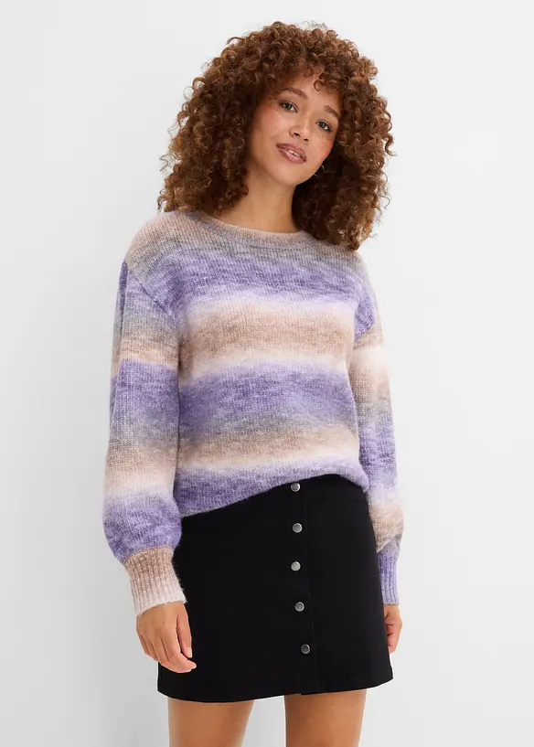 Boxy-Pullover in braun von vorne (im Anschnitt) - bonprix