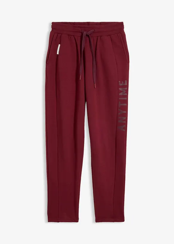 Jogginghose aus elastischem Bio-Baumwoll-Mix in rot von vorne - bonprix