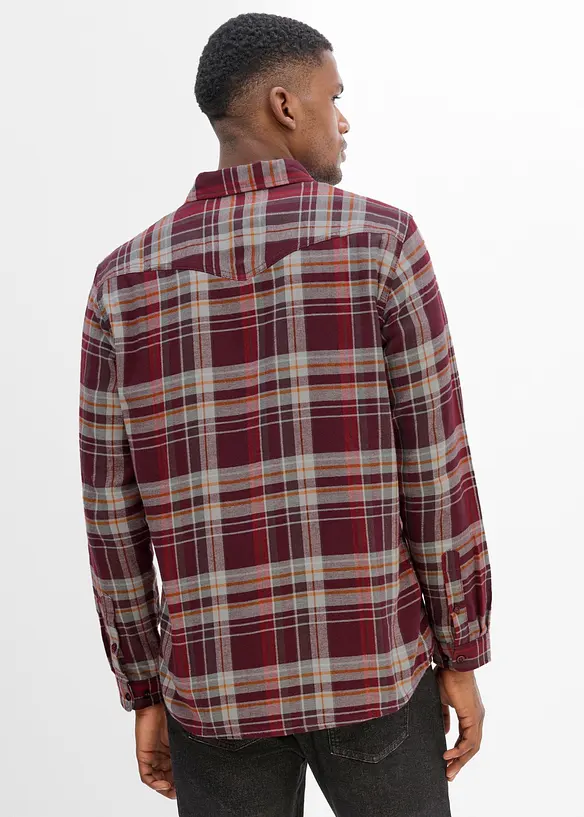 Flanellhemd aus reiner Baumwolle in rot von hinten (im Anschnitt) - bonprix Flanellhemd aus reiner Baumwolle in rot von hinten (im Anschnitt) - bonprix