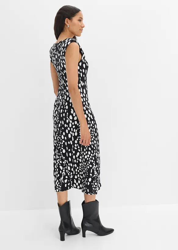 Jerseykleid aus softem Viskose-Mix in schwarz von hinten (Totalaufnahme) - bonprix