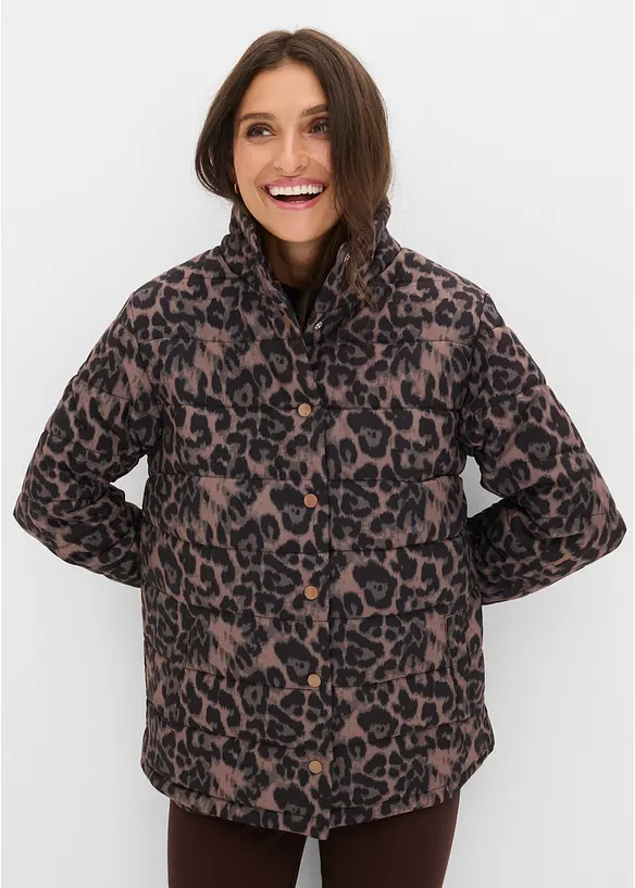 Steppjacke in Regular Fit in braun von vorne (im Anschnitt) - bonprix