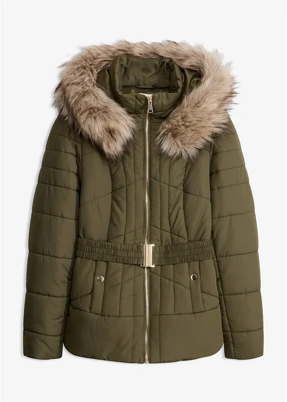 Steppjacke in grün von vorne - bonprix