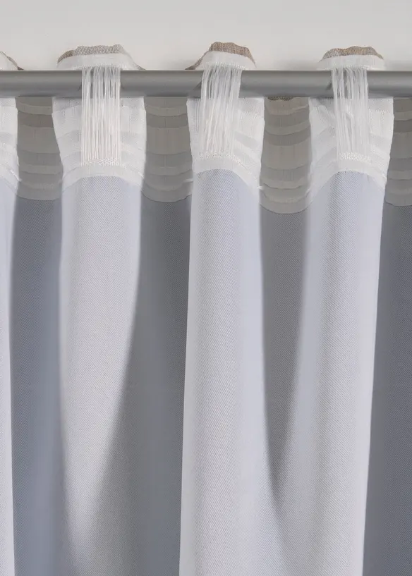 Verdunkelungsvorhang doppellagig mit Karo (1er Pack) in beige - bonprix