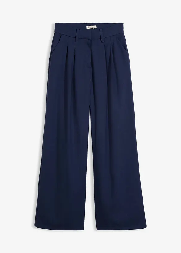 Hose in Wolloptik aus Viskose-Mix in blau von vorne - bonprix