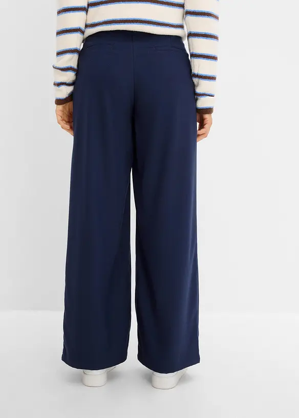 Hose in Wolloptik aus Viskose-Mix in blau von hinten - bonprix