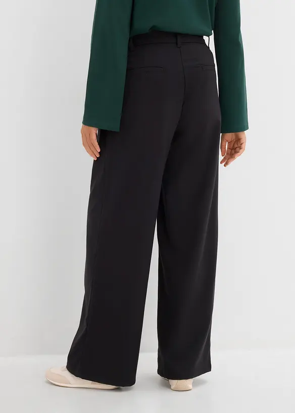 Hose in Wolloptik aus Viskose-Mix in schwarz von hinten - bonprix Hose in Wolloptik aus Viskose-Mix in schwarz von hinten - bonprix