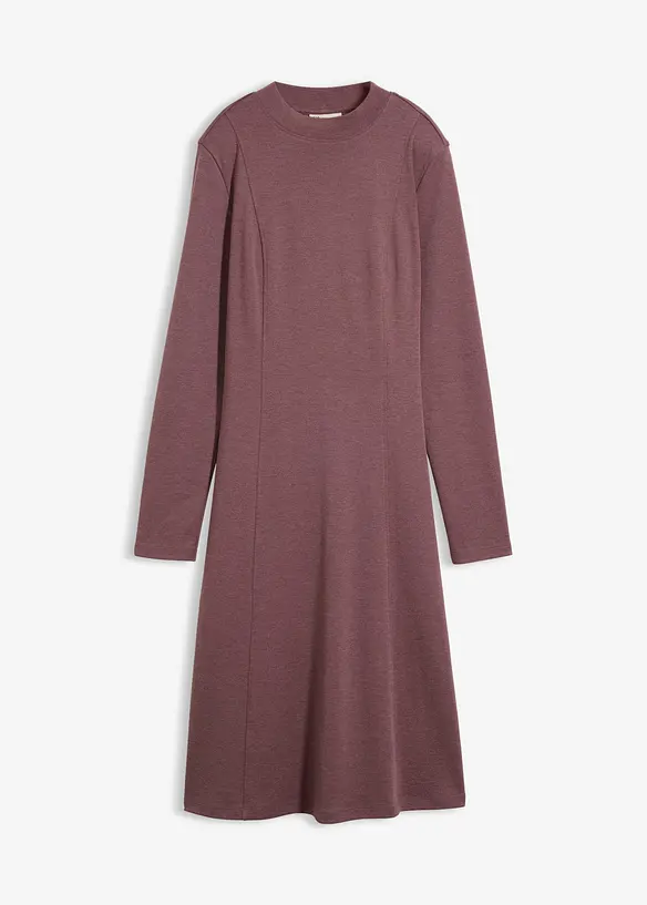Jerseykleid in lila von vorne - bonprix