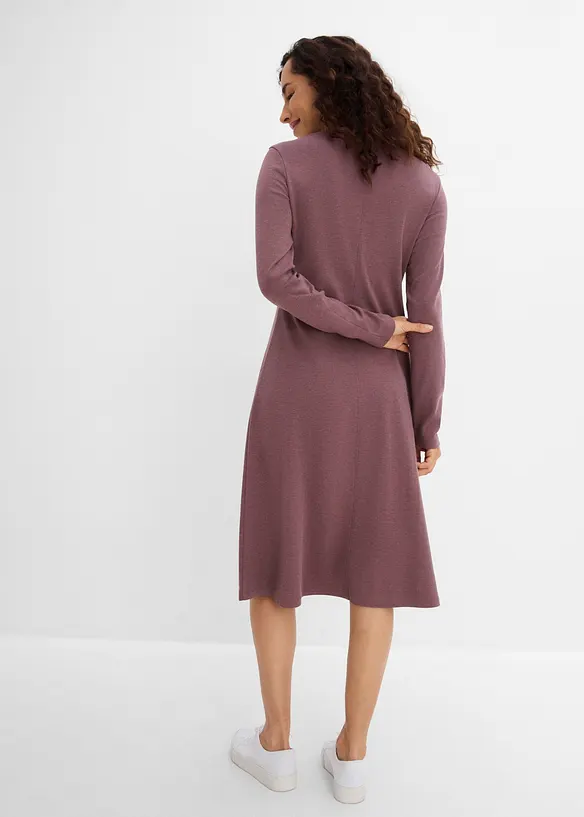 Jerseykleid in lila von hinten (Totalaufnahme) - bonprix