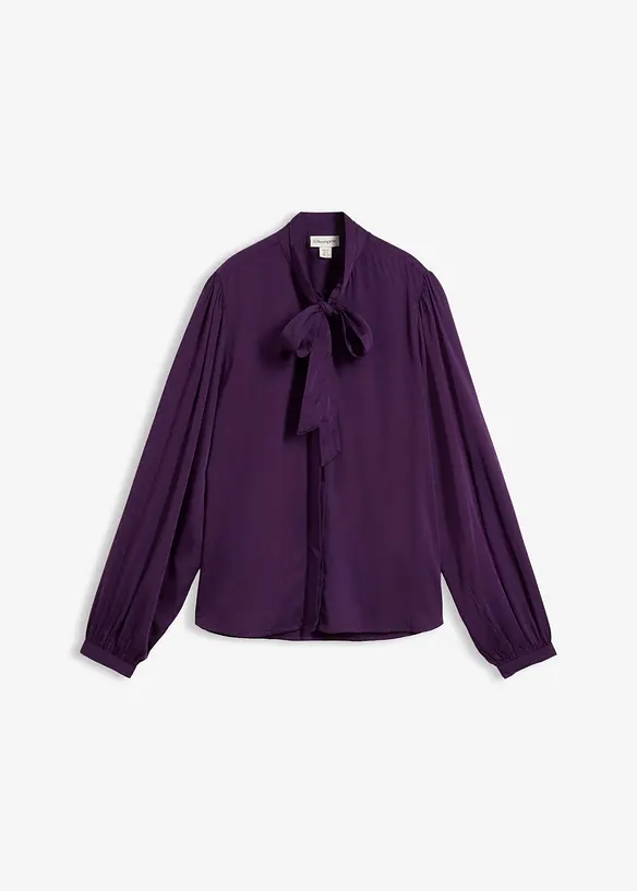 Bluse aus reinem Modal mit Schaldetail in lila von vorne - bonprix Bluse aus reinem Modal mit Schaldetail in lila von vorne - bonprix