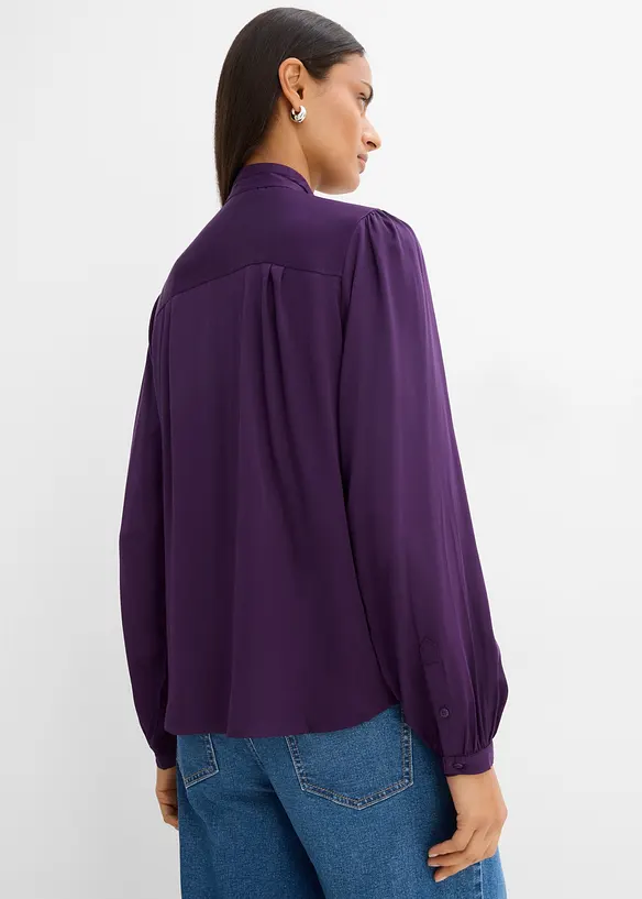 Bluse aus reinem Modal mit Schaldetail in lila von hinten (im Anschnitt) - bonprix Bluse aus reinem Modal mit Schaldetail in lila von hinten (im Anschnitt) - bonprix
