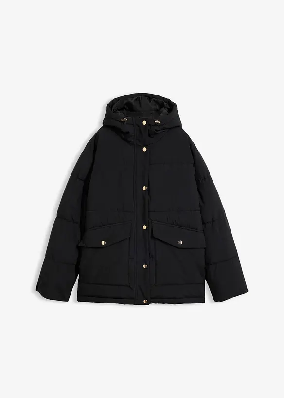 Steppjacke in schwarz von vorne - bonprix