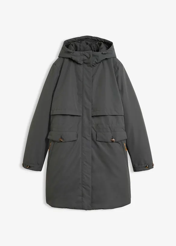 Wasserabweisende Funktions-Jacke in grau von vorne - bonprix