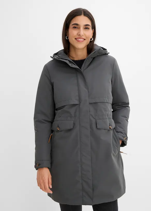 Wasserabweisende Funktions-Jacke in grau von vorne (im Anschnitt) - bonprix