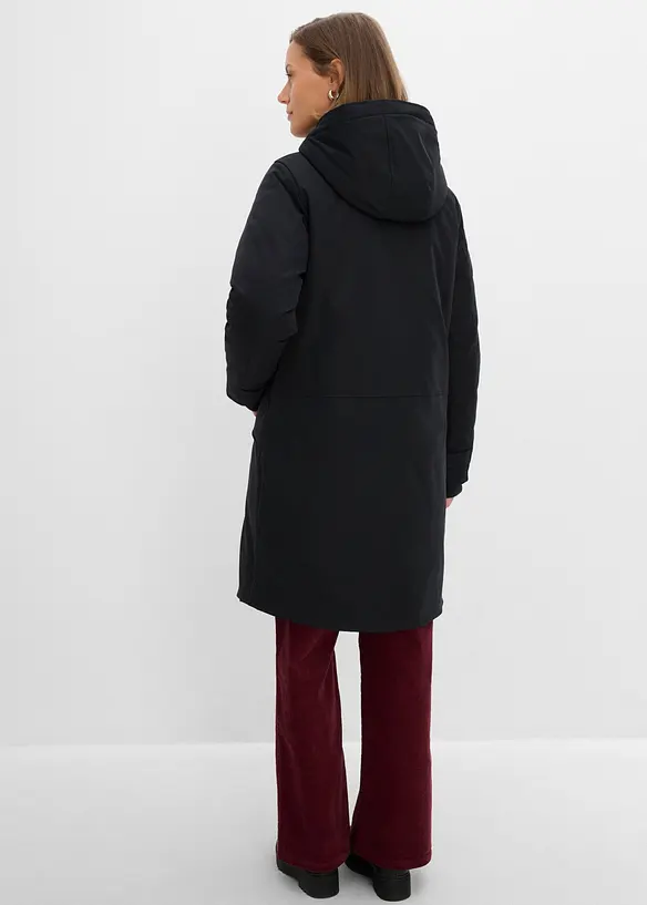 wasserabweisender Funktionsmantel in schwarz von hinten (Totalaufnahme) - bonprix