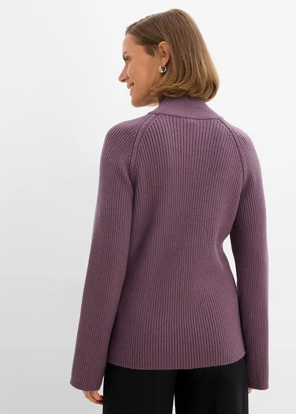 Rollkragenpullover aus Viskose-Mix in lila von hinten (im Anschnitt) - bonprix