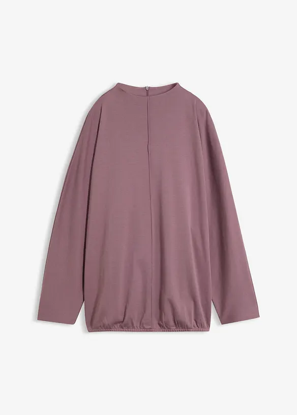 Langarmshirt aus schwerer Bio-Baumwolle in lila von vorne - bonprix
