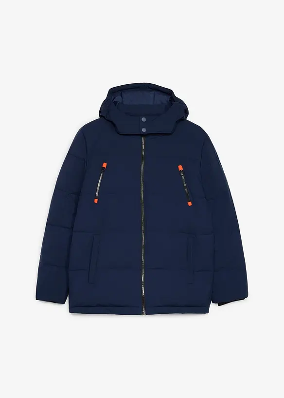 Warm gefütterte Stepp-Funktionsjacke, wasserabweisend in blau von vorne - bonprix