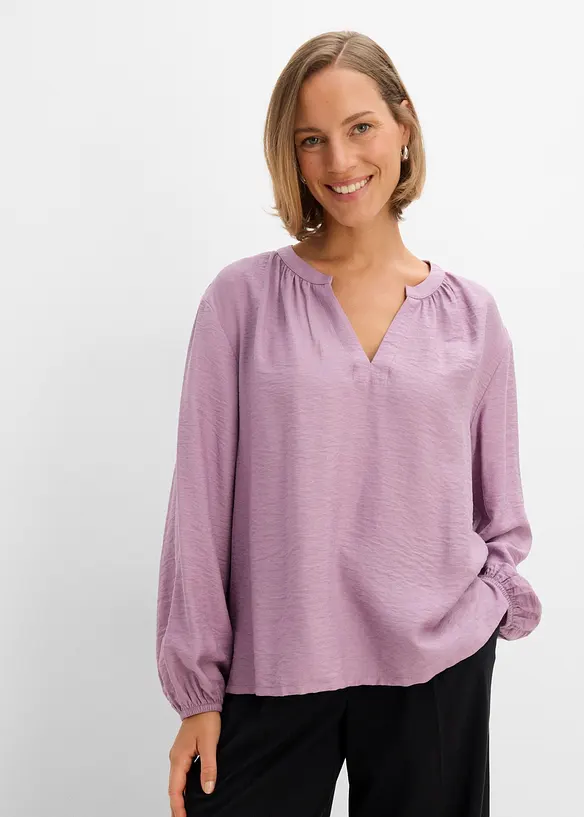 Tunikabluse aus Viskose-Mix in lila von vorne (im Anschnitt) - bonprix Tunikabluse aus Viskose-Mix in lila von vorne (im Anschnitt) - bonprix