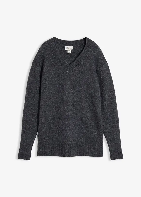 Pullover mit Wollanteil in grau von vorne - bonprix Pullover mit Wollanteil in grau von vorne - bonprix