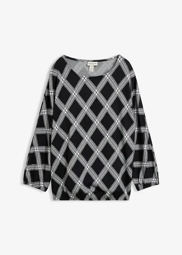 Pullover aus feinem Viskose-Mix in schwarz von vorne - bonprix