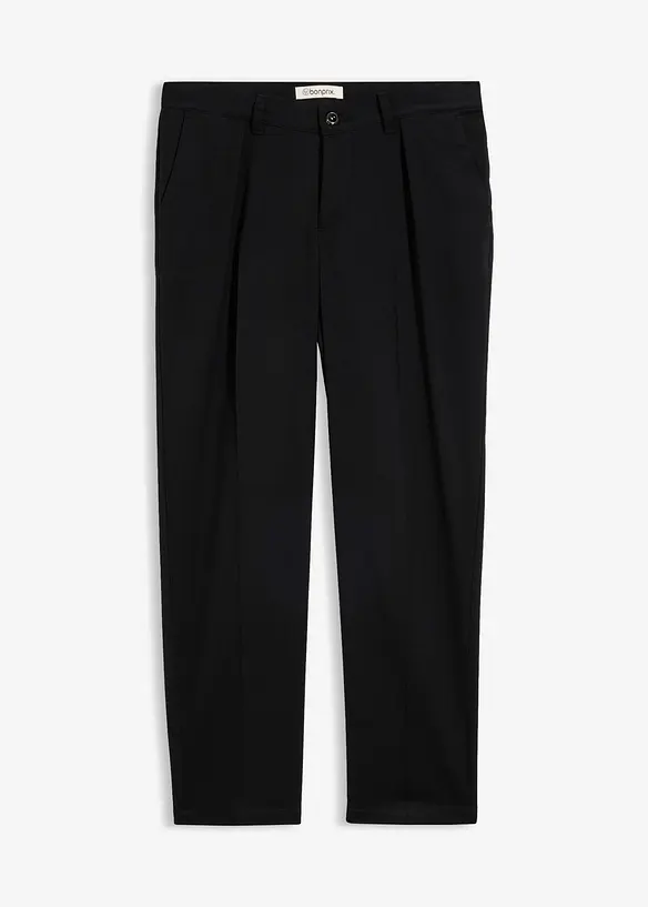 Cropped Hose mit Bügelfalte in schwarz von vorne - bonprix Cropped Hose mit Bügelfalte in schwarz von vorne - bonprix