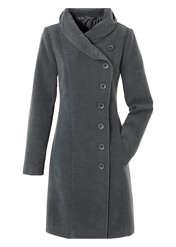 Kurzmantel in grau von vorne - bonprix