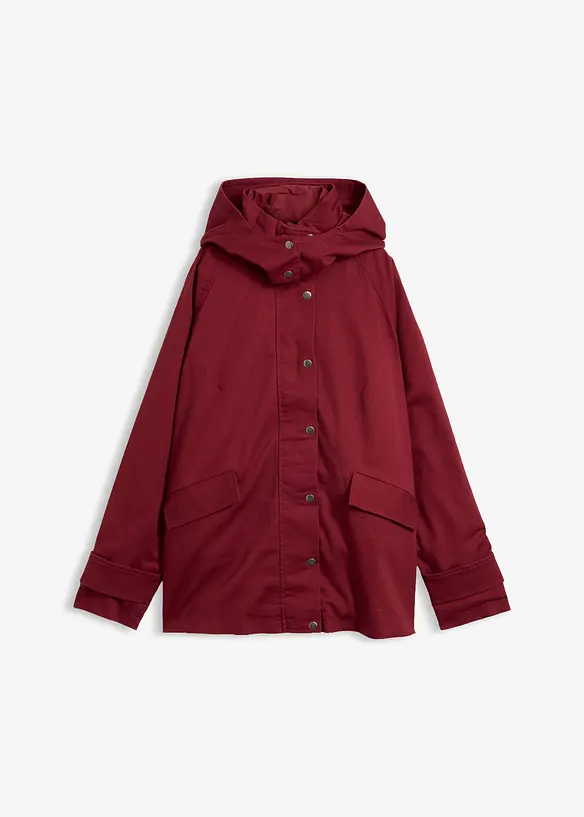 3 in 1 Jacke, wasserabweisende Longjacke, Weste in rot von vorne - bonprix