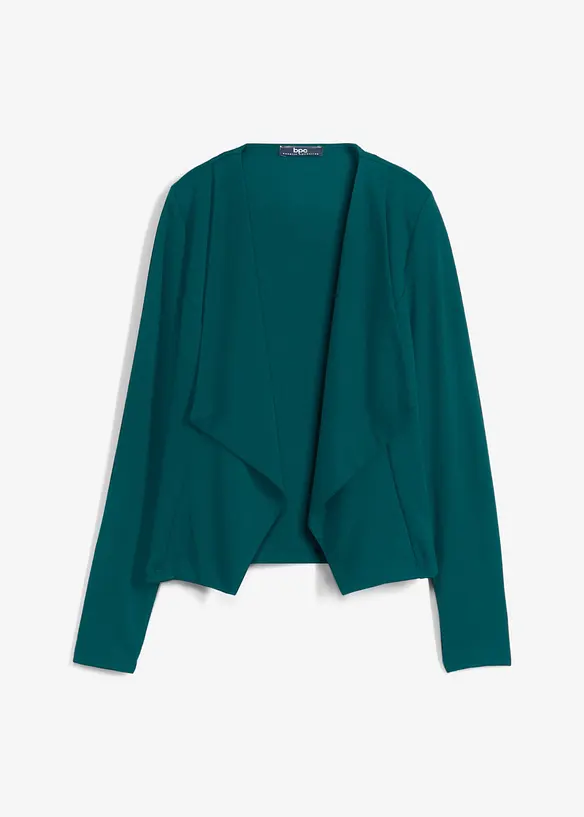 Jersey-Blazer aus feiner Viskose in petrol von vorne - bonprix