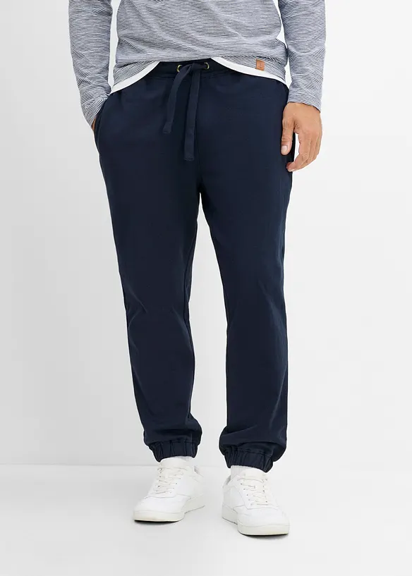 Loose Fit Jogginghose, Straight in blau von vorne - bonprix