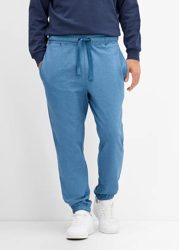 Loose Fit Jogginghose, Straight in blau von vorne - bonprix