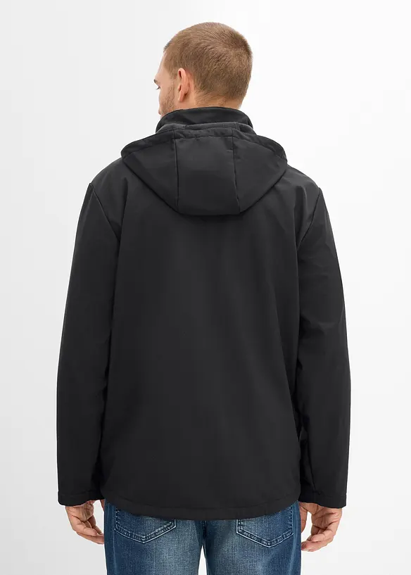 3-in-1 Tragejacke für Herren mit Fleecejacke (3-tlg. Set) in schwarz von hinten (im Anschnitt) - bonprix