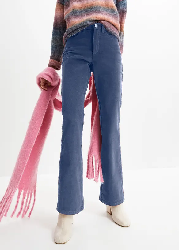 Cord-Schlaghose aus Baumwoll-Mix in blau von vorne - bonprix Cord-Schlaghose aus Baumwoll-Mix in blau von vorne - bonprix